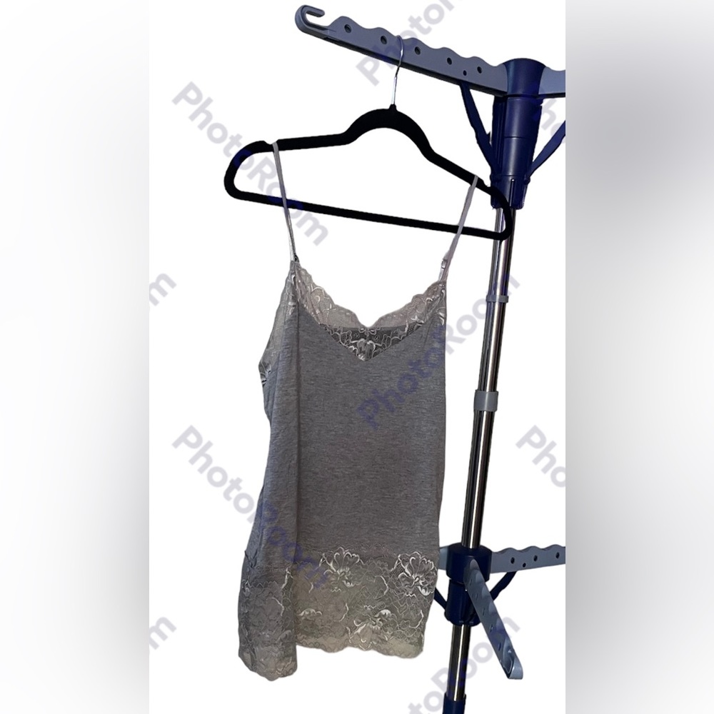 NWOT WHBM Grey Lace Cami Size L